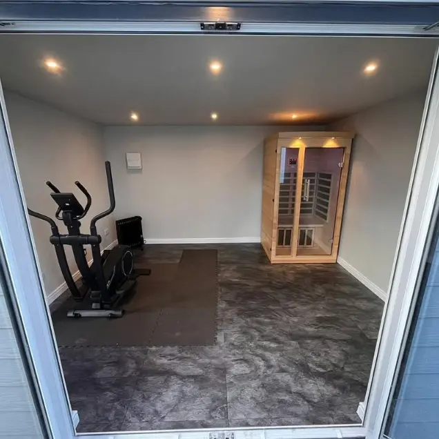 Garden Gym Sauna Room - Electrician in Coatbridge - Front Row Electrical